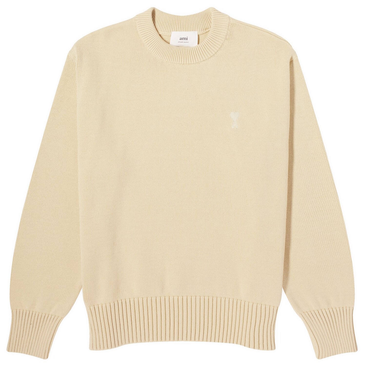 

Свитер Ami Paris Tonal Heart Crew Neck Jumper, цвет Cream