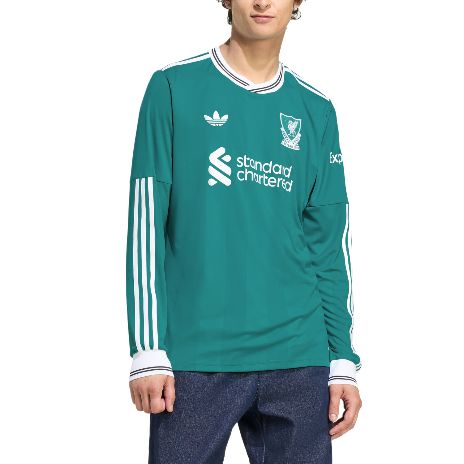 Футболка Liverpool FC 25/26 с длинными рукавами, третья форма Adidas Originals, зеленый — фото 4