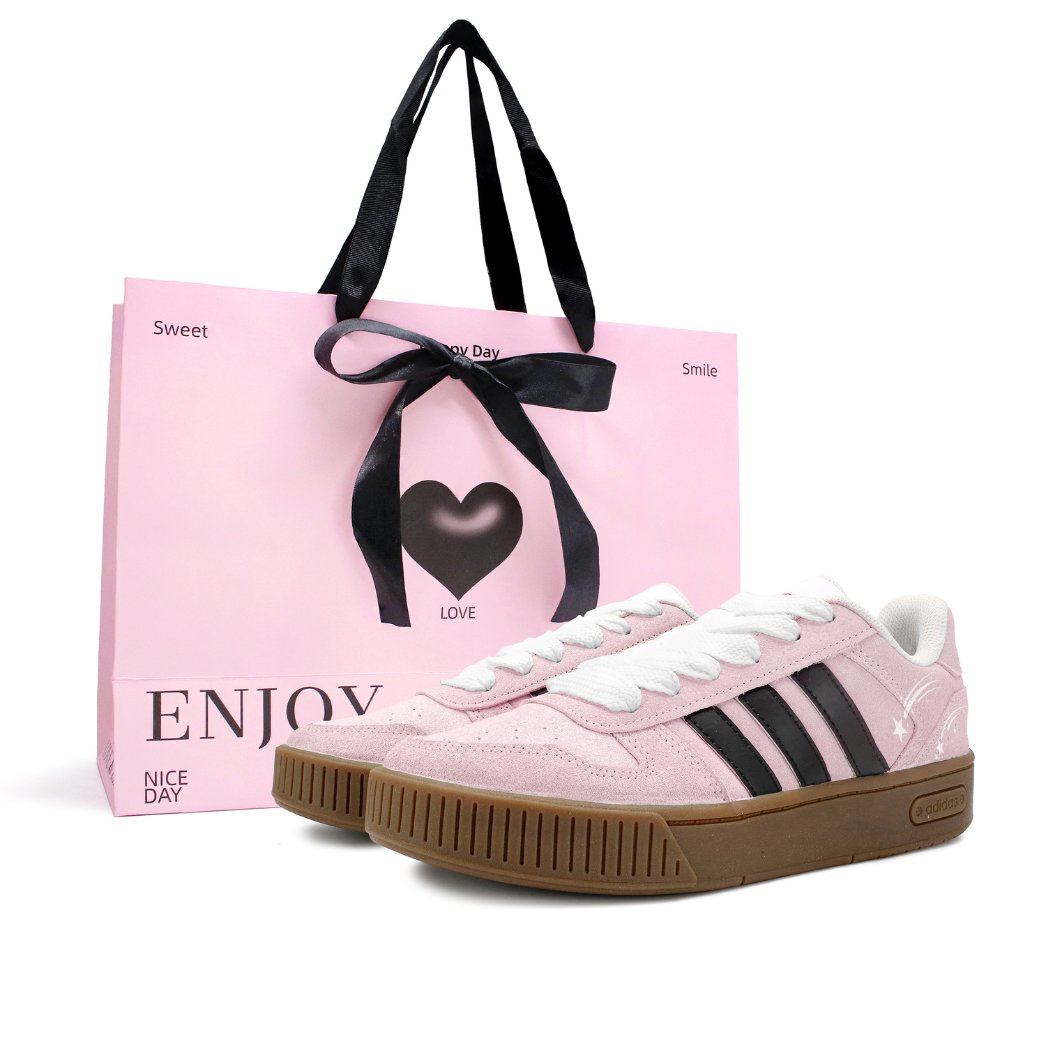 

Adidas Neo Низкие скейтбордистские кроссовки D PAD, унисекс, черный с розовым