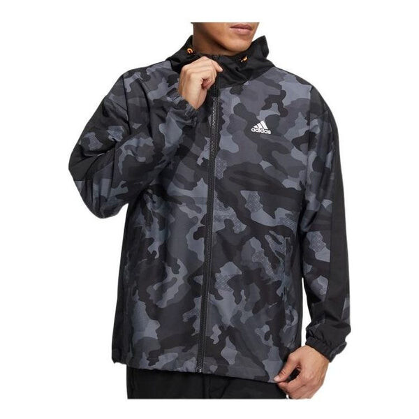 

Куртка Men's adidas Camouflage Adjustable Hooded Sports Gym Jacket Black, мультиколор