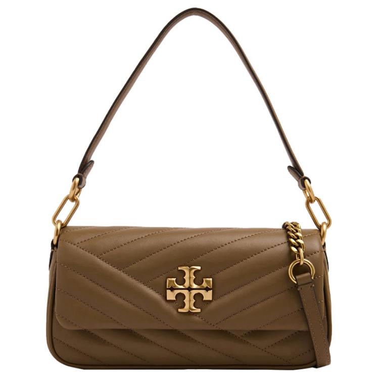 

Сумка Kira Leather через плечо Trumpets женская коричнево-зеленая TORY BURCH