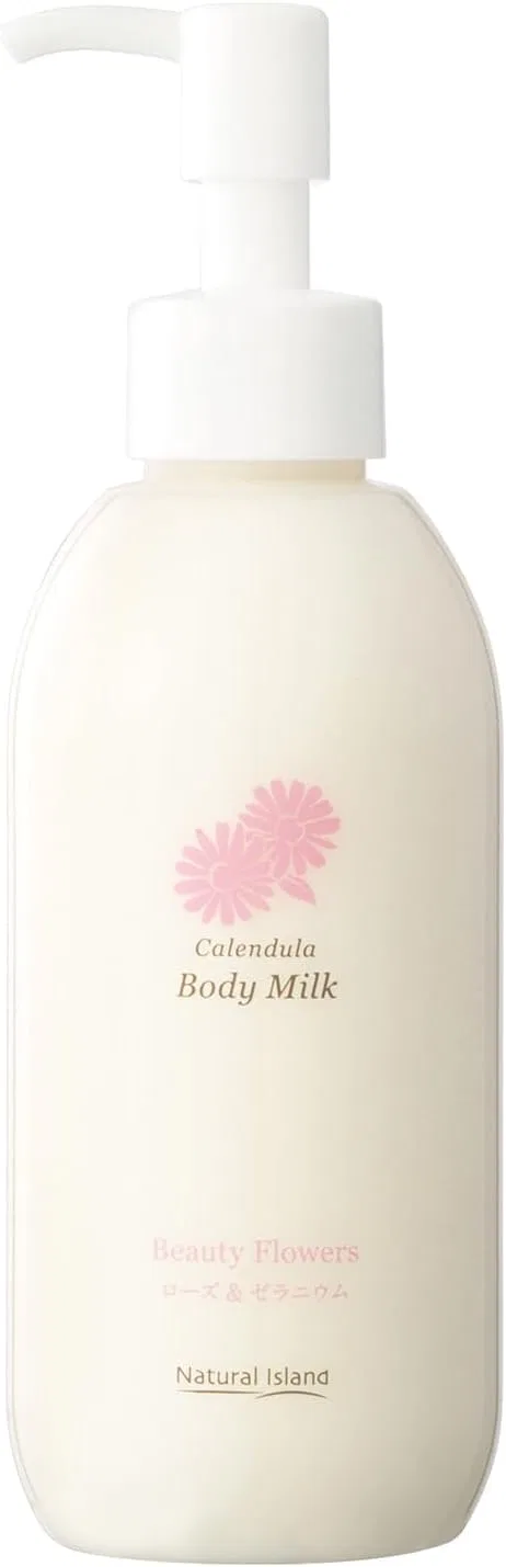Лосьон для тела Natural Island Calendula Bouquet Body Milk, 200 мл, аромат розы и герани