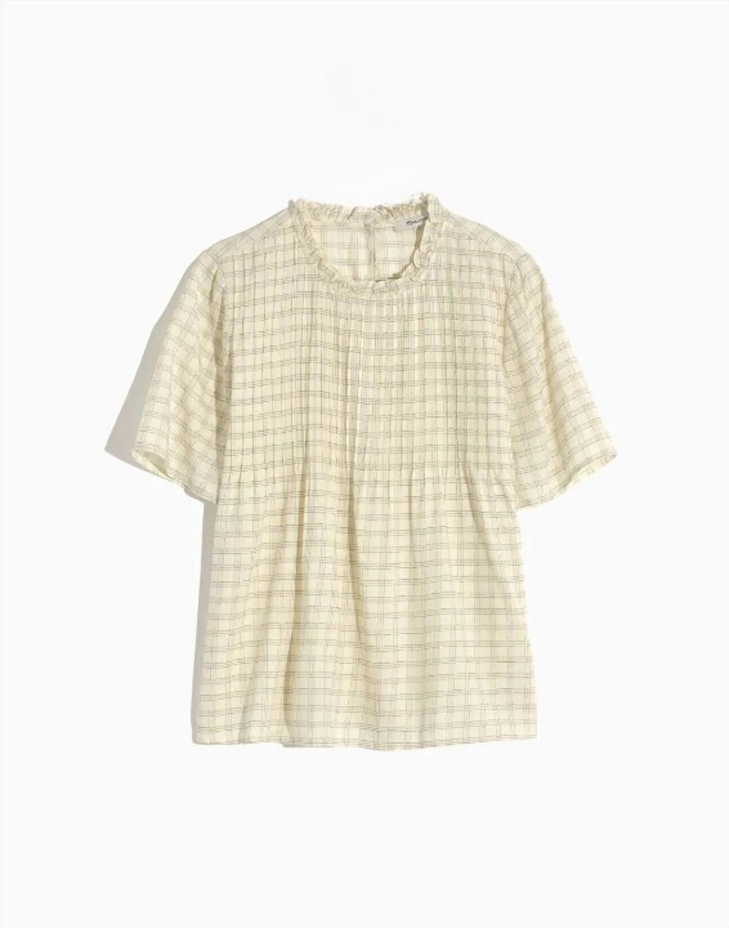 

Топ с оборками и воротником-стойкой цвета слоновой кости Madewell