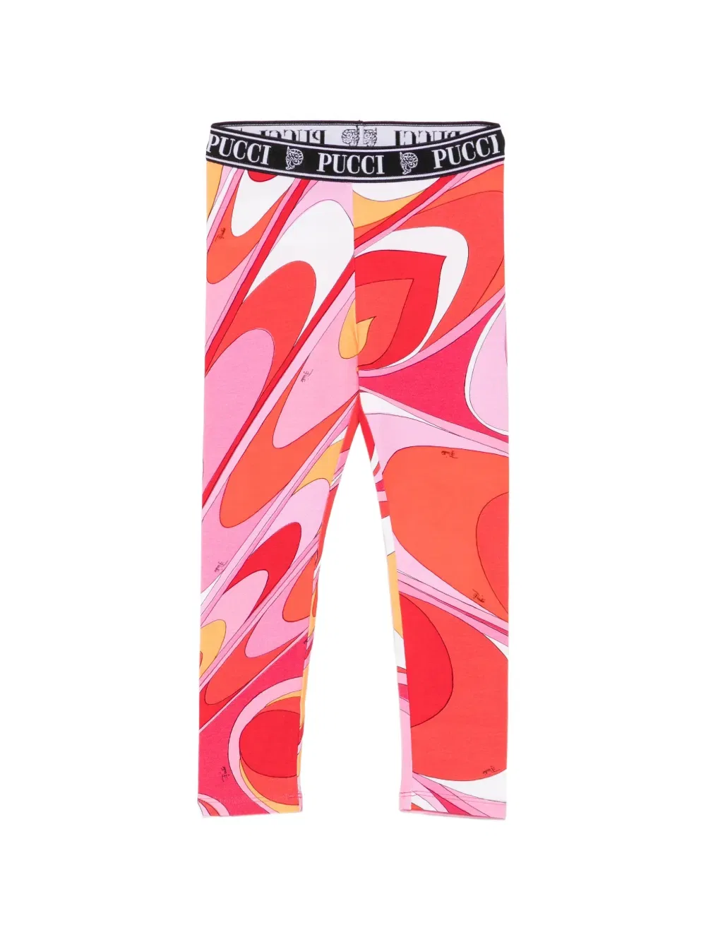 Леггинсы Iride-Print с логотипом на поясе Pucci Junior, розовый