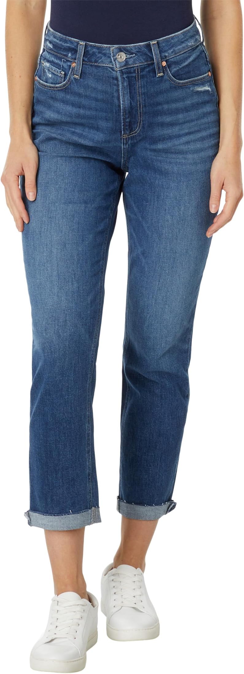 

Джинсы Paige High-Rise Brigitte Raw Hem Cuf in Whatever Distressed, цвет Whatever Distressed