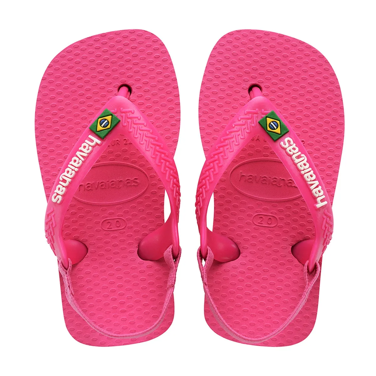 

Детские шлепанцы Havaianas Baby Brasil Logo II, принт/розовый