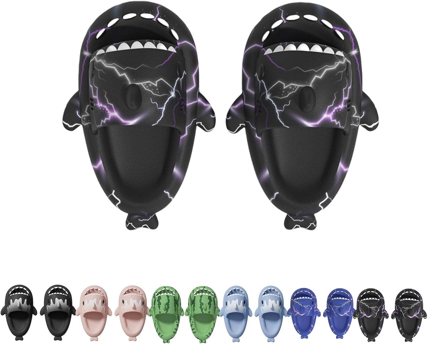 

Шлепанцы с изображением акулы, рождественские шлепанцы с акулой, шлепанцы с акулой на Хэллоуин, мультяшные нескользящие шлепанцы с толстой подошвой для женщин и мужчин Generic, черный