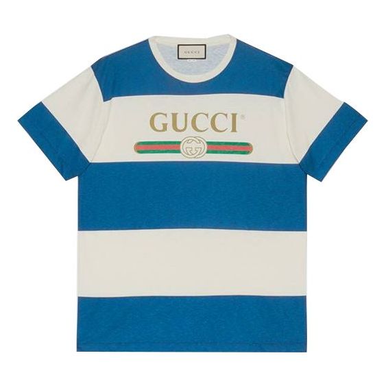 

Футболка ss20 blue white wide stripe male blue Gucci, синий