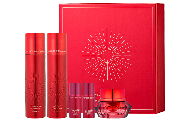 Подарочный набор косметики It's Skin Prestige 2X Ginseng D'escargot: тонер + лосьон + миниатюры средств — фото 3