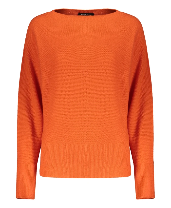 

Роскошный кашемировый ребристый свитер Fabiana Filippi, оранжевый