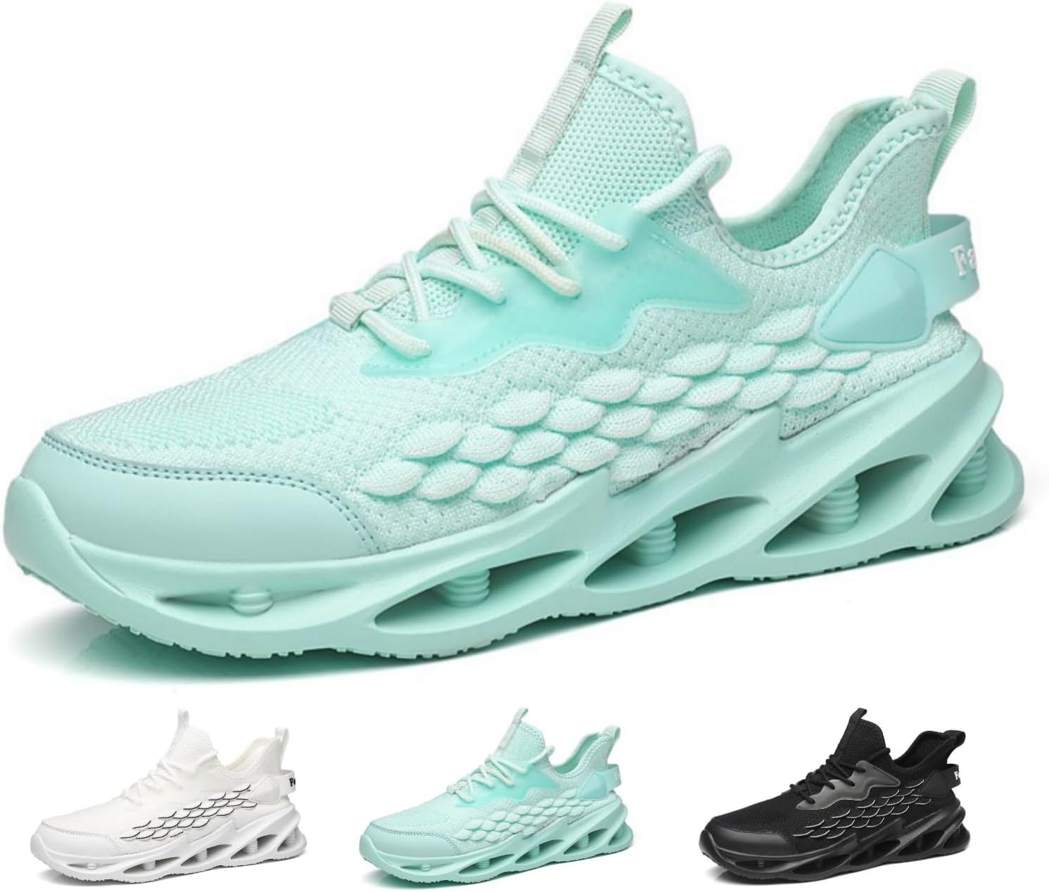 

Сетчатые беговые кроссовки для мужчин и женщин Дышащие нижние топы с сеткой из рыбьей чешуи Легкие модные спортивные кроссовки для ходьбы Macefil, зеленый