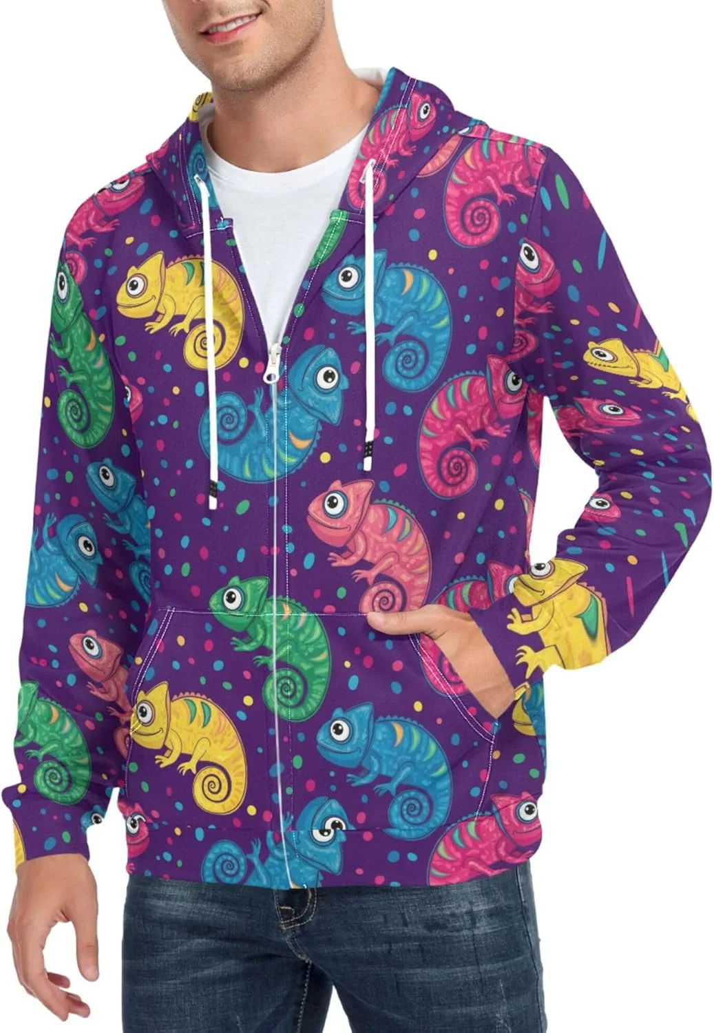 

Мужская толстовка с капюшоном на молнии, с длинным рукавом и карманом CUPADA