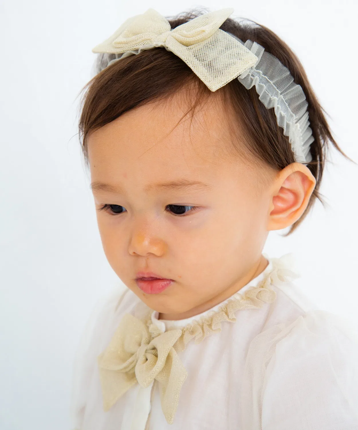 Платье с головной повязкой Pompkinsbaby, фрил, хлопок, золотой — фото 3