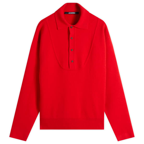 

Трикотажное поло из шерсти и кашемира Jacquemus, красный