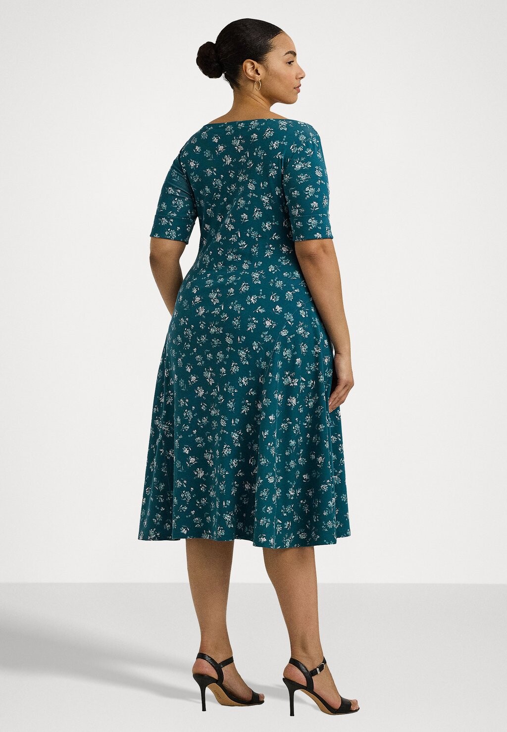 

Платье из джерси FLORAL STRETCH COTTON MIDI DRESS Ralph Lauren, синий