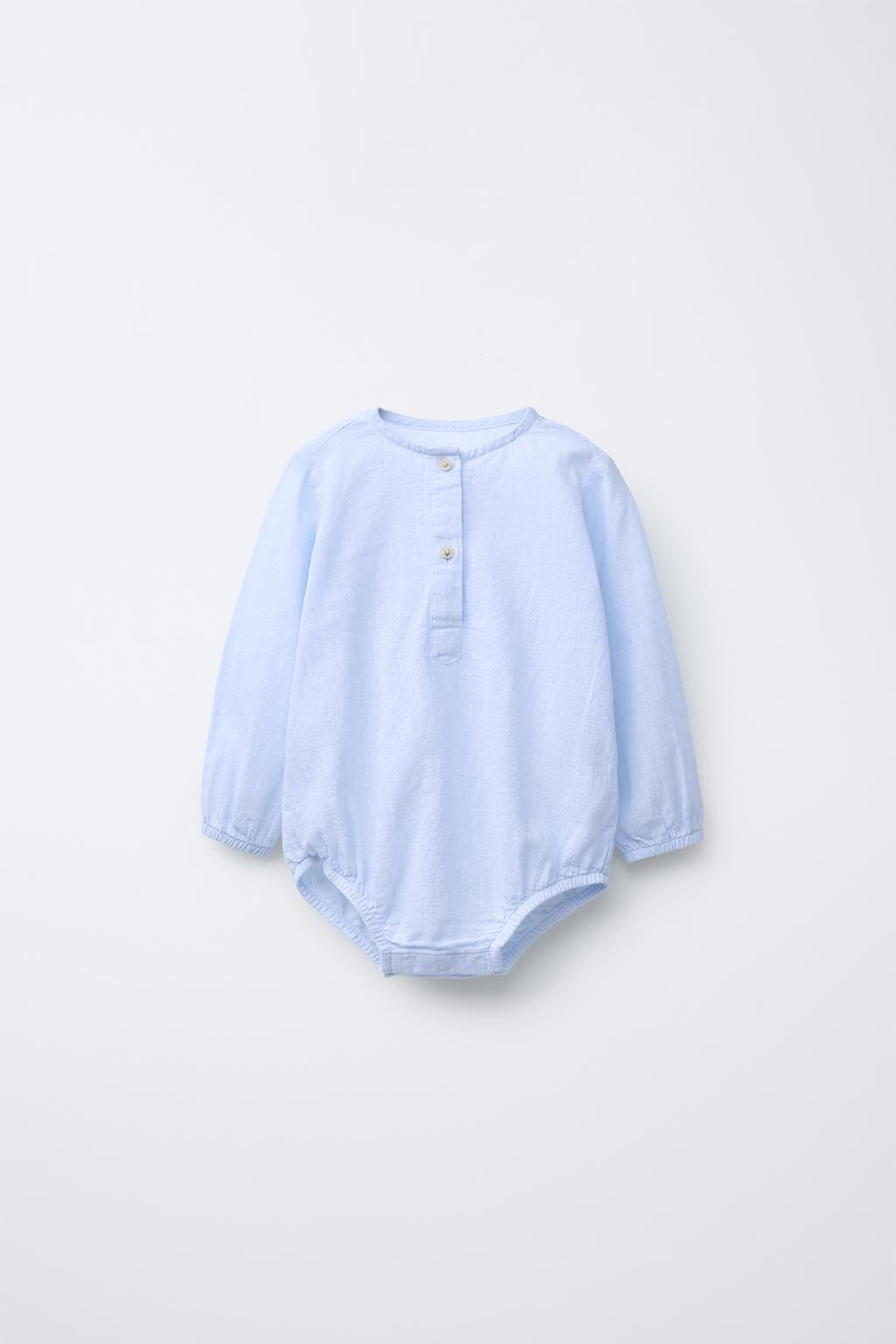 

Текстурированное боди ZARA, светло-синий