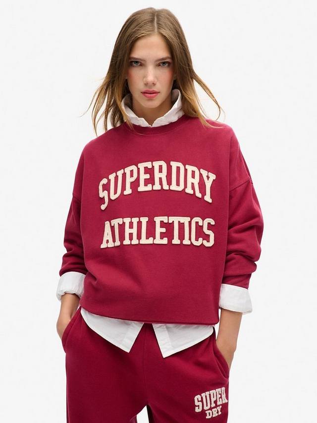 

Джемпер с круглым вырезом и объемной аппликацией atheltic essentials Superdry, цвет Bordeaux Red