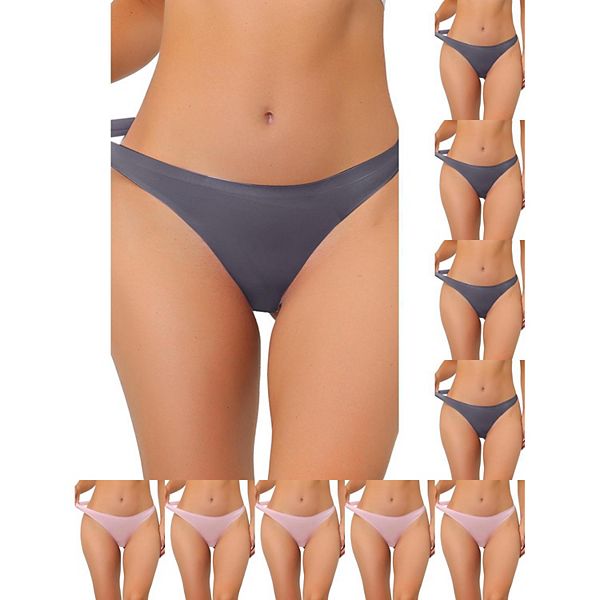 

10 пар женского нижнего белья без подкладки из сатина невидимые бикини комфортные стринги no-show Inspire Chic, Gray Pink, Розовый, 10 пар женского нижнего белья без подкладки из сатина невидимые бикини комфортные стринги no-show Inspire Chic, Gray Pink
