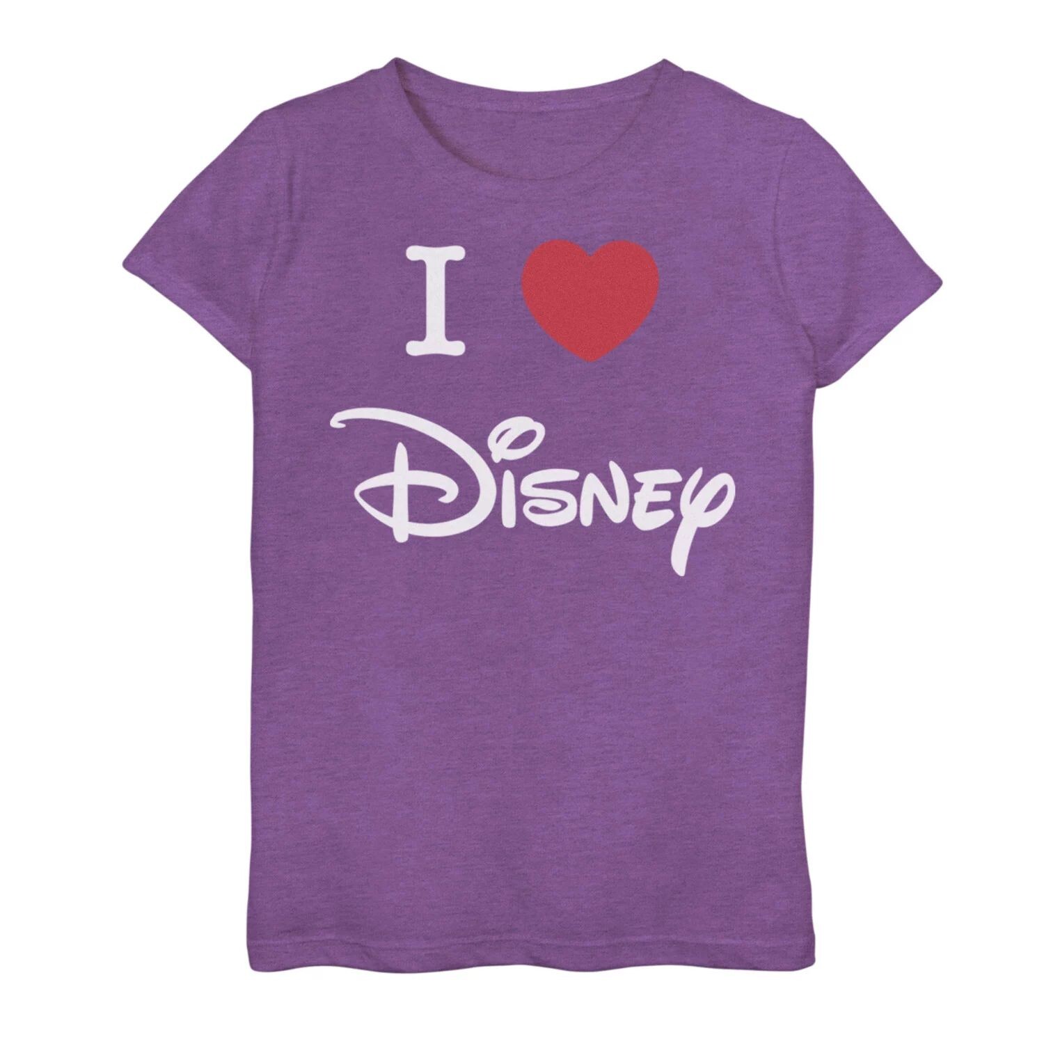 

Футболка с логотипом Disney для девочек 7–16 лет I Love Disney Heart Disney, фиолетовый