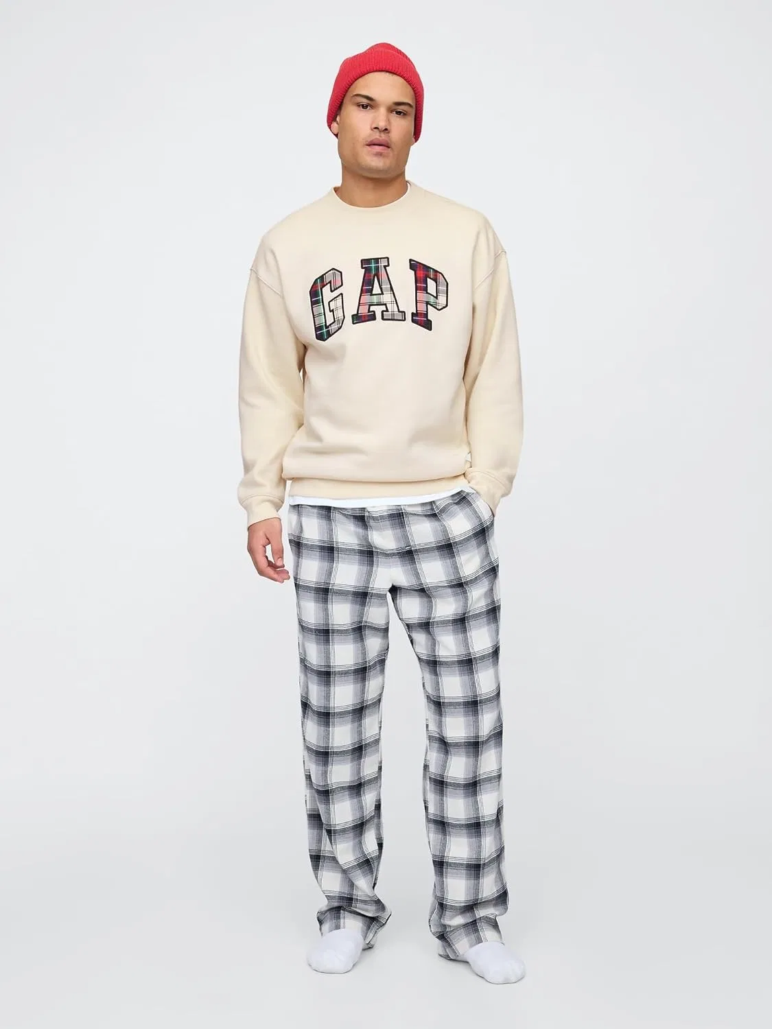 Мужская толстовка GAP с круглым вырезом и логотипом Heritage — фото 3