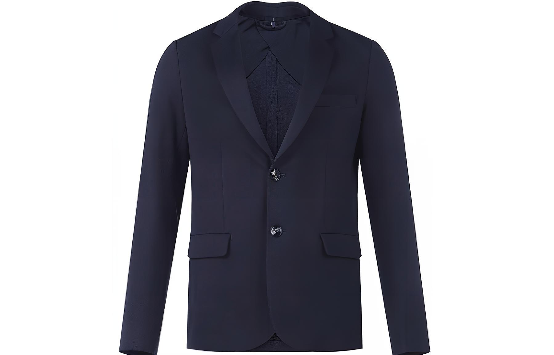 EMPORIO ARMANI Сшитая джерси однобортный жакет, Dark Marine Blue — фото 3