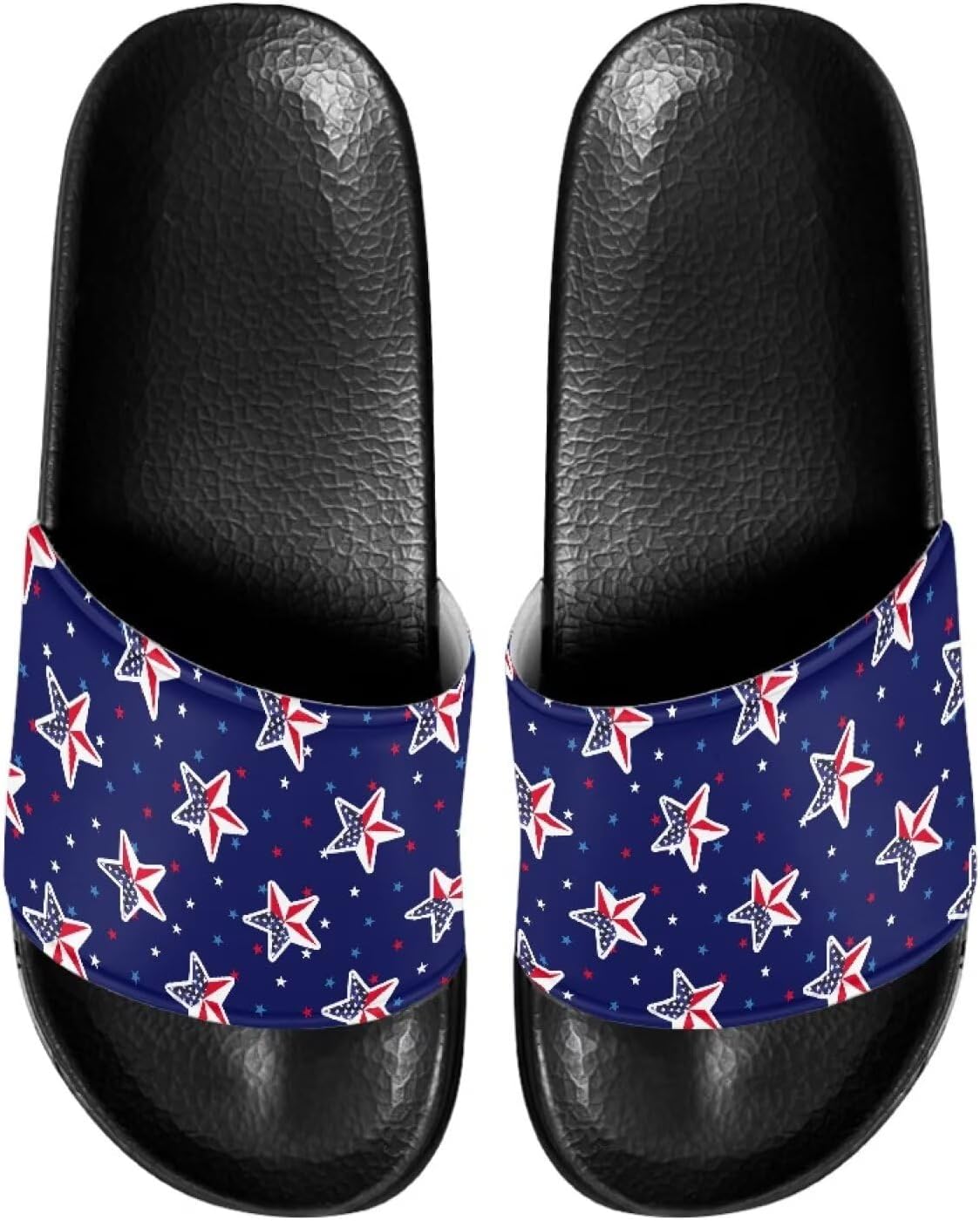 

Сандалии-шлепанцы унисекс с мягкой стелькой, удобные для женщин и мужчин, кожаные, размеры 6-13,5 Mintulipy, Patriotic Flag Stars