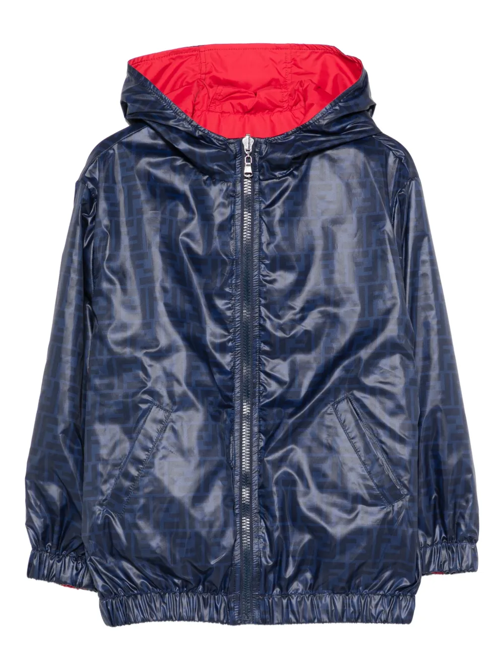 

Куртка с капюшоном и принтом логотипа FF FENDI KIDS, синий