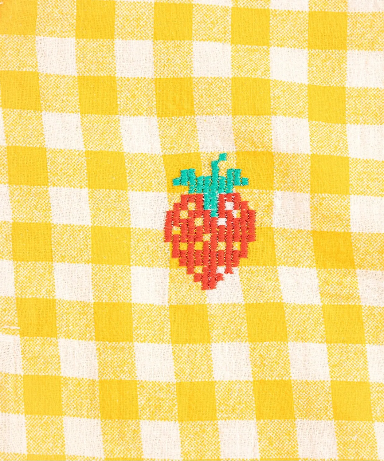 Блузка с коротким рукавом Pixel Strawberry для малышей, бренд Bobo Choses, цвет: клетка — фото 3
