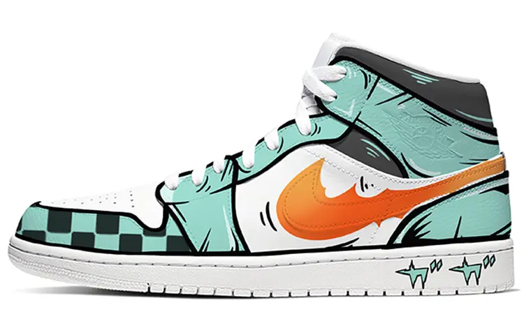 

Кроссовки Vintage Jordan Air Jordan 1, зеленый/оранжевый