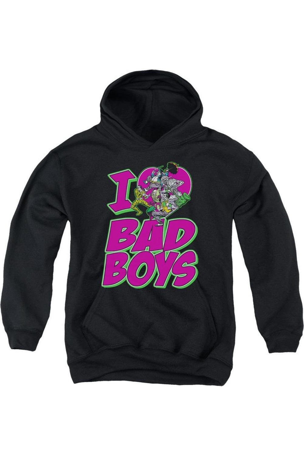 

Толстовка с капюшоном DC Comics I Heart Bad Boys Youth Gildan, черный