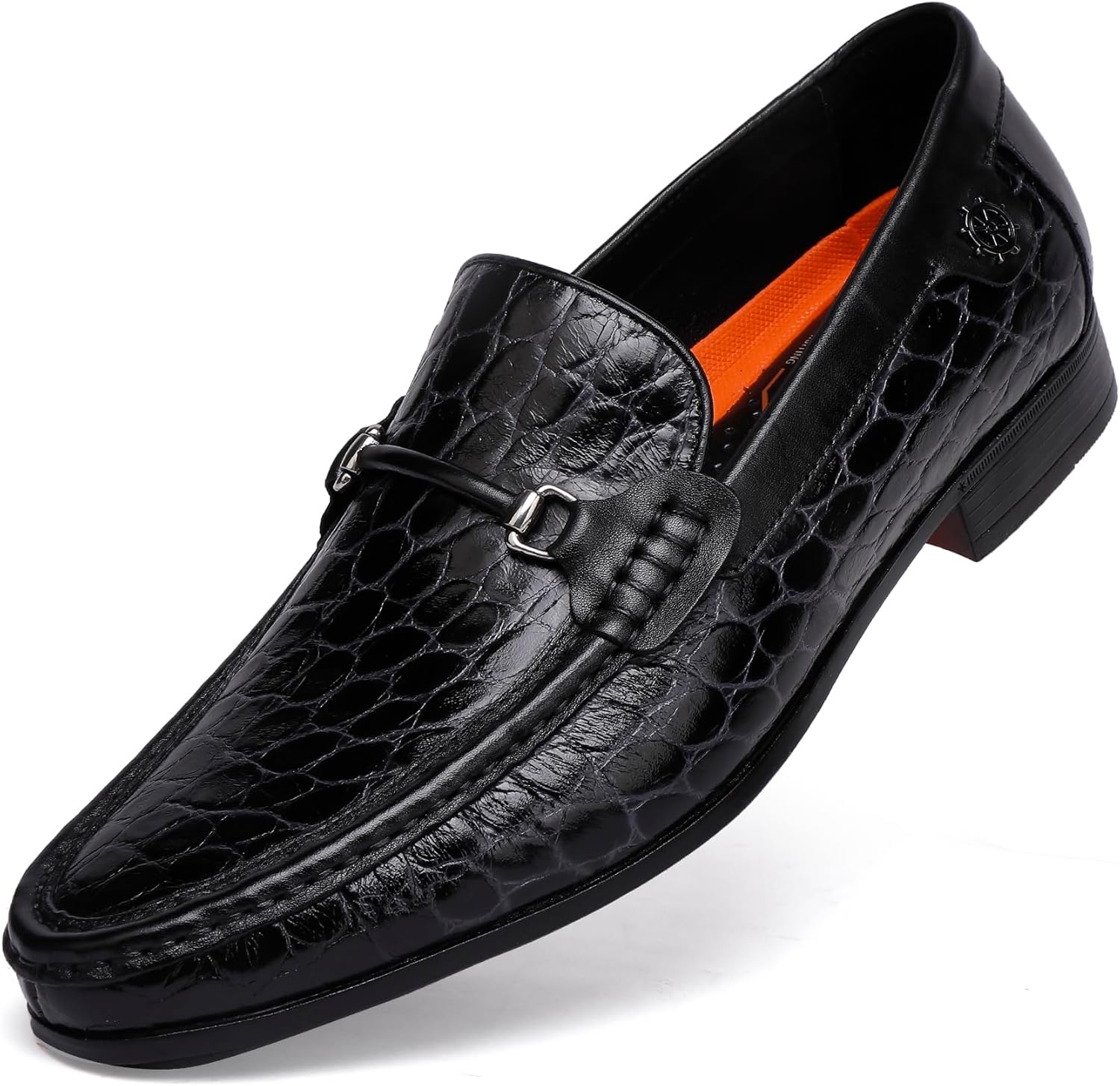 

Мужские туфли с пряжкой, лоферы, классические кожаные деловые туфли, формальные лоферы без шнурков, пуговичные лоферы Generic, черный