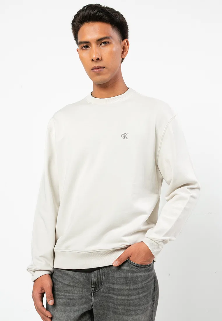 Толстовка, монограмма, 350Terry Calvin Klein, цвет Chalk