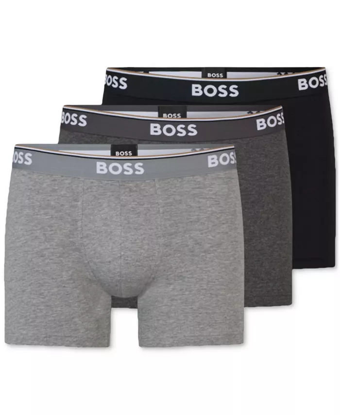 

Мужские боксеры с логотипом на резинке, 3 шт Hugo Boss, серый