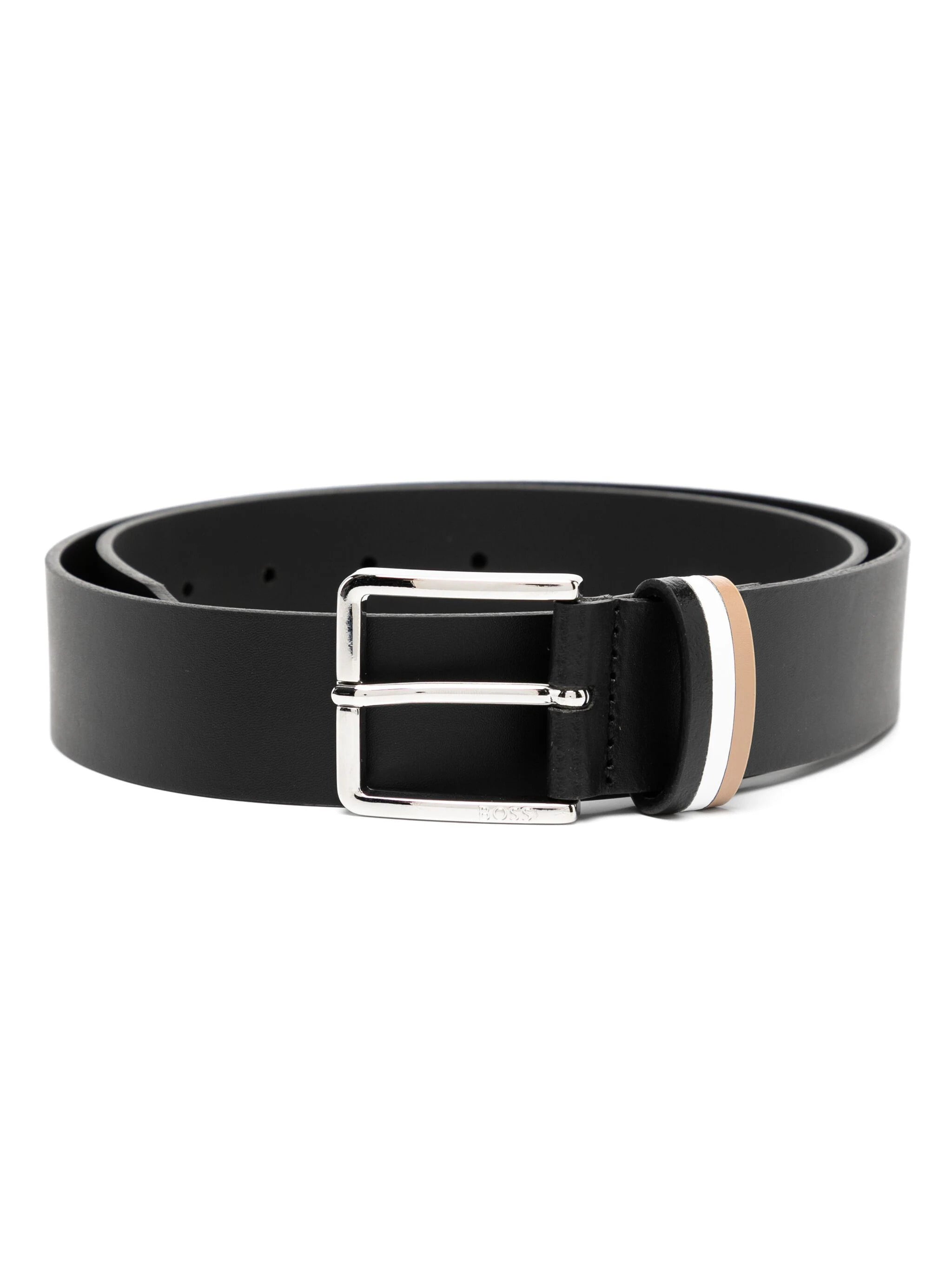

Мужской ремень Hugo Boss Ther Loop Stripe с логотипом, черный