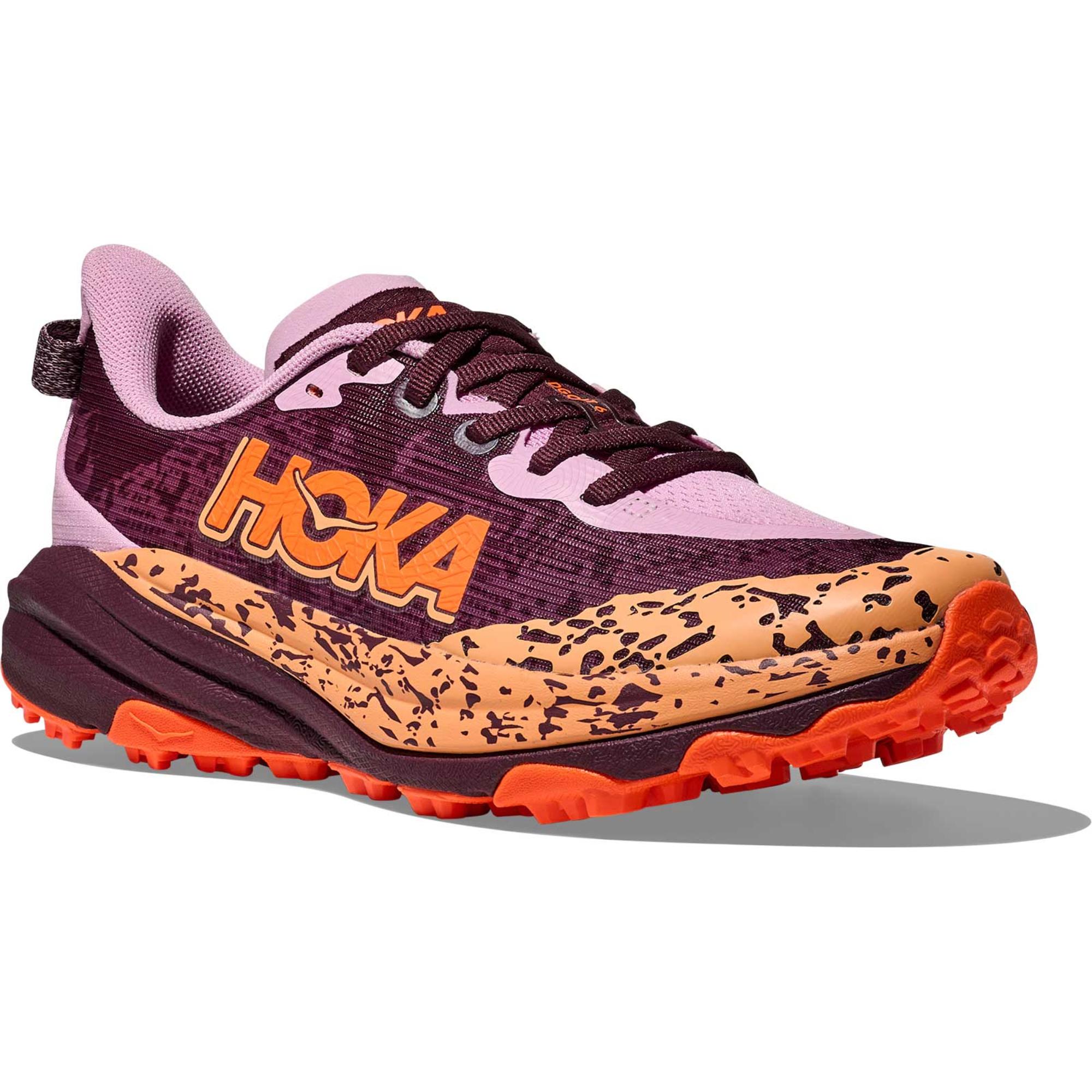 Детские кроссовки для бега по пересеченной местности Speedgoat 6 HOKA, Flower Nectar/Neon Tangerine — фото 2