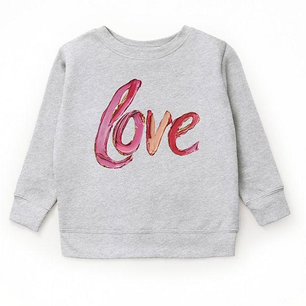 

Графический свитшот Love cursive paint The Juniper Shop, Heather Grey