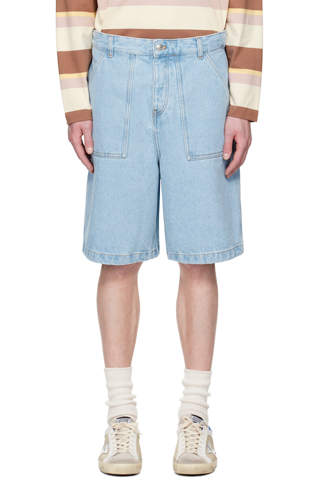 

Рабочие джинсовые шорты Maison Kitsuné, цвет light wash