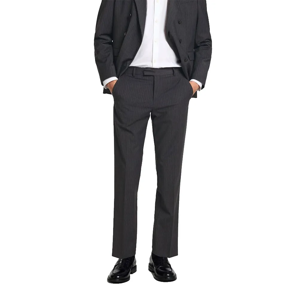 

Выбранные брюки в тонкую полоску от Reg-Theo Selected, серый