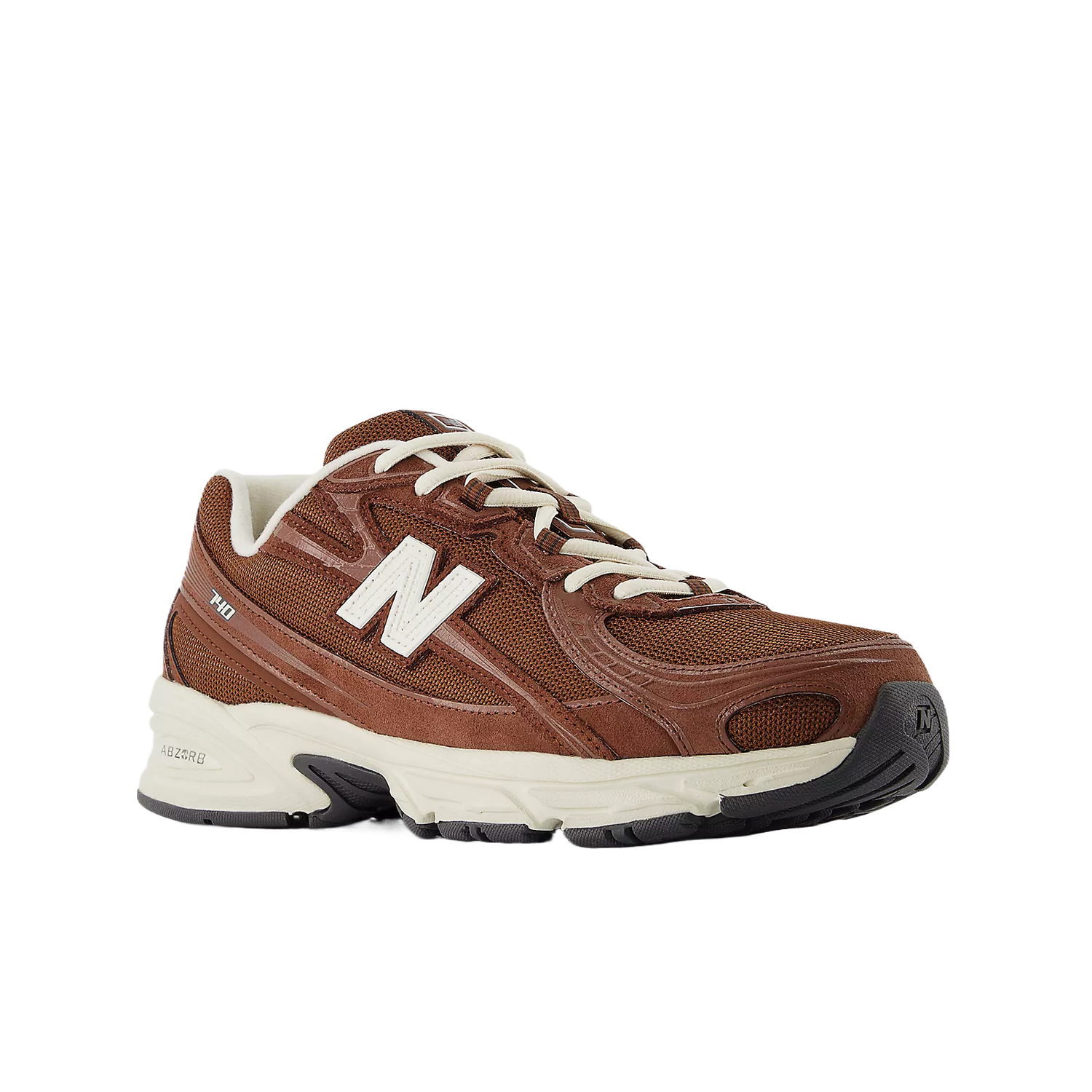 NB 740 амортизирующие кроссовки для бега унисекс D Width New Balance, коричневый/белый/черный — фото 4