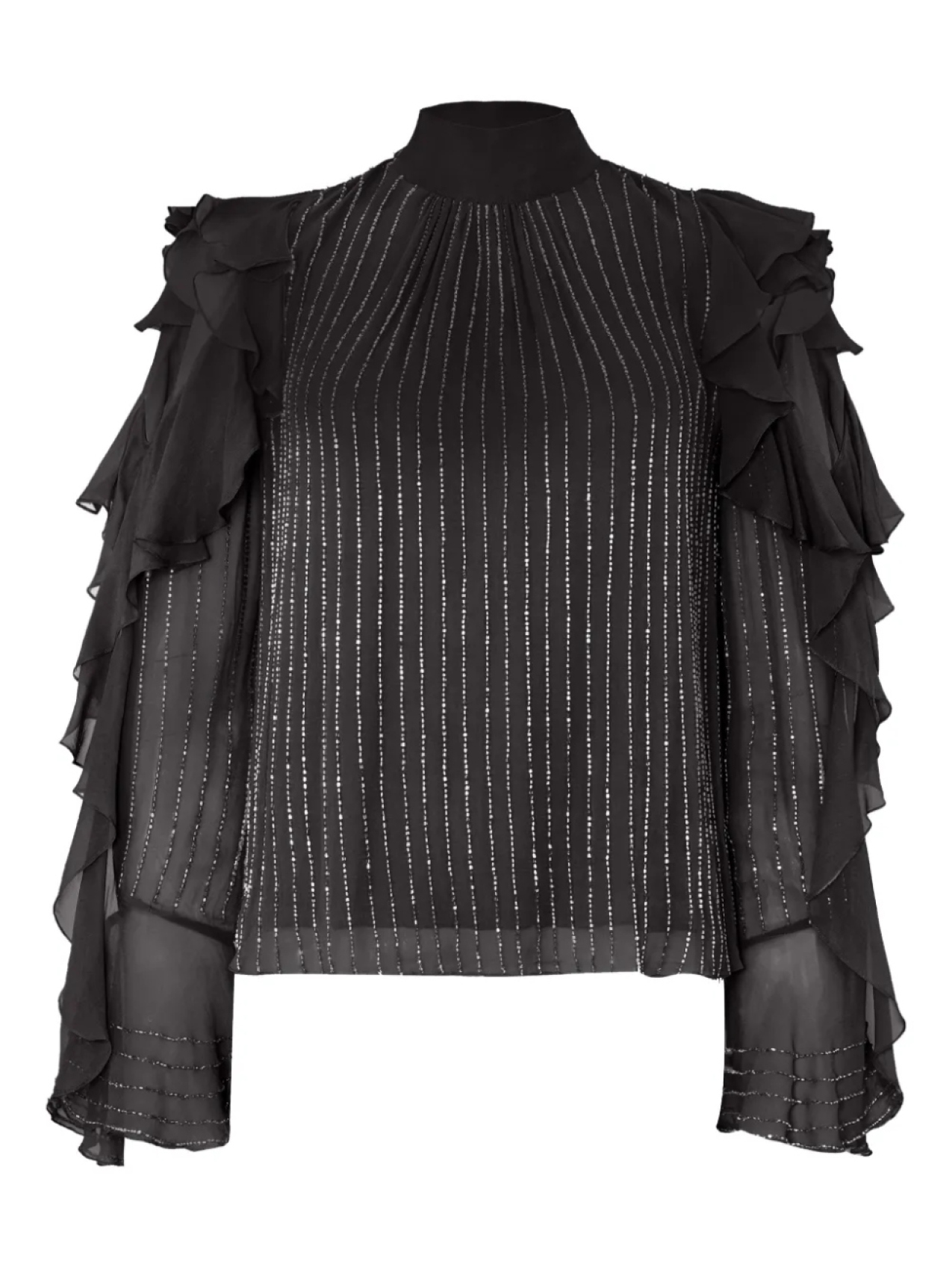

Temperley London топ с открытыми плечами и оборками, черный