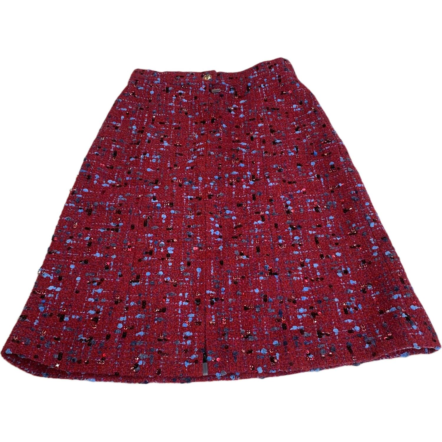 

CHANEL Премиальная ручной работы повседневная длинная юбка Women's Red