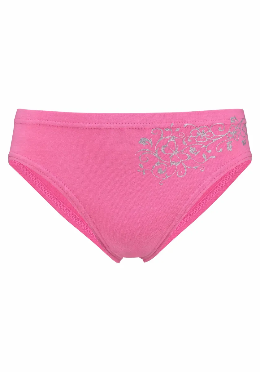 Трусики бикини petite fleur (4 шт.), красивая базовая модель на каждый день, с цветочным блестящим принтом, серый — фото 3