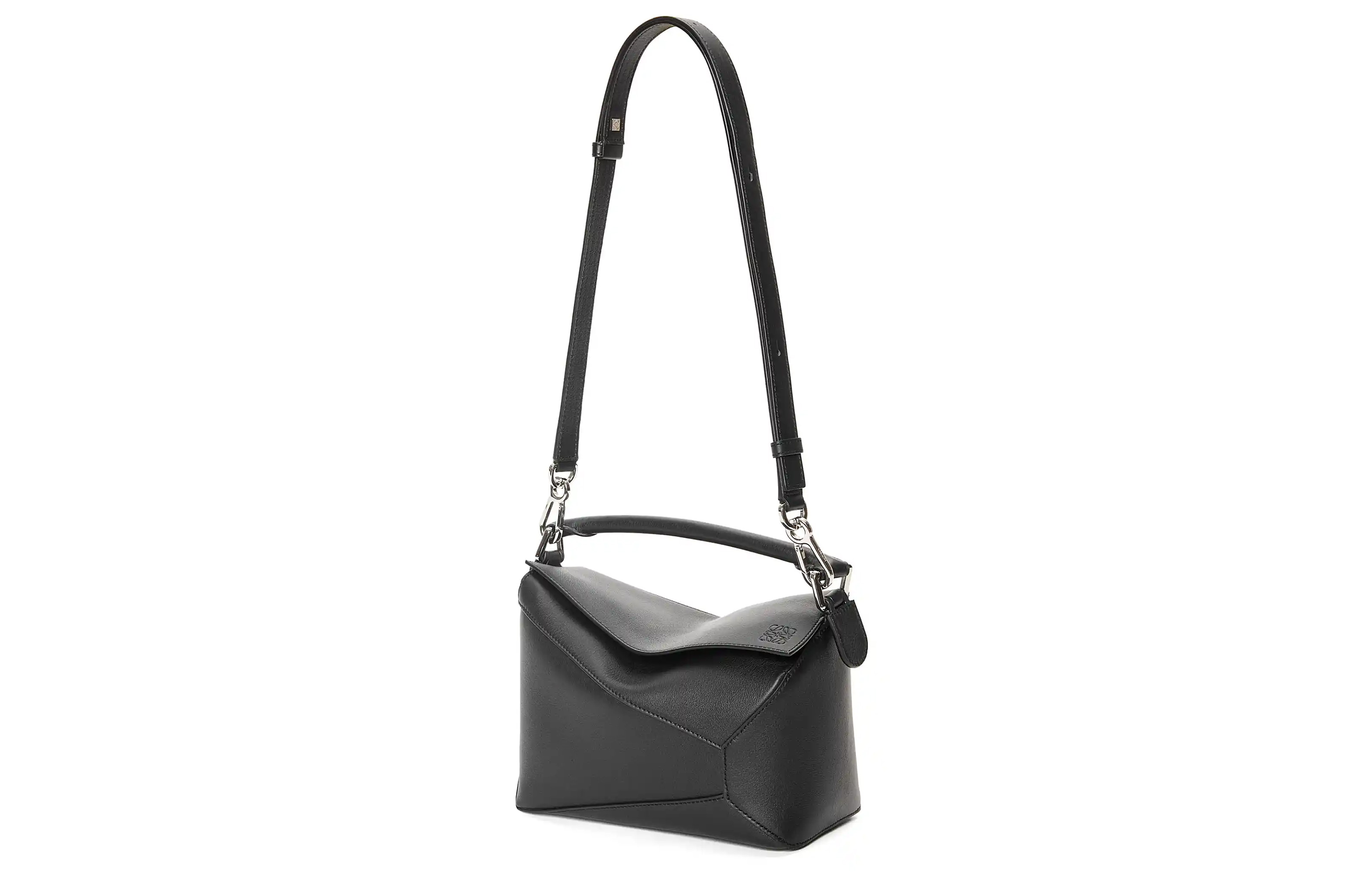 LOEWE Пазл коровья кожа сумка, через плечо, кроссбоди маленькая женская black — фото 4