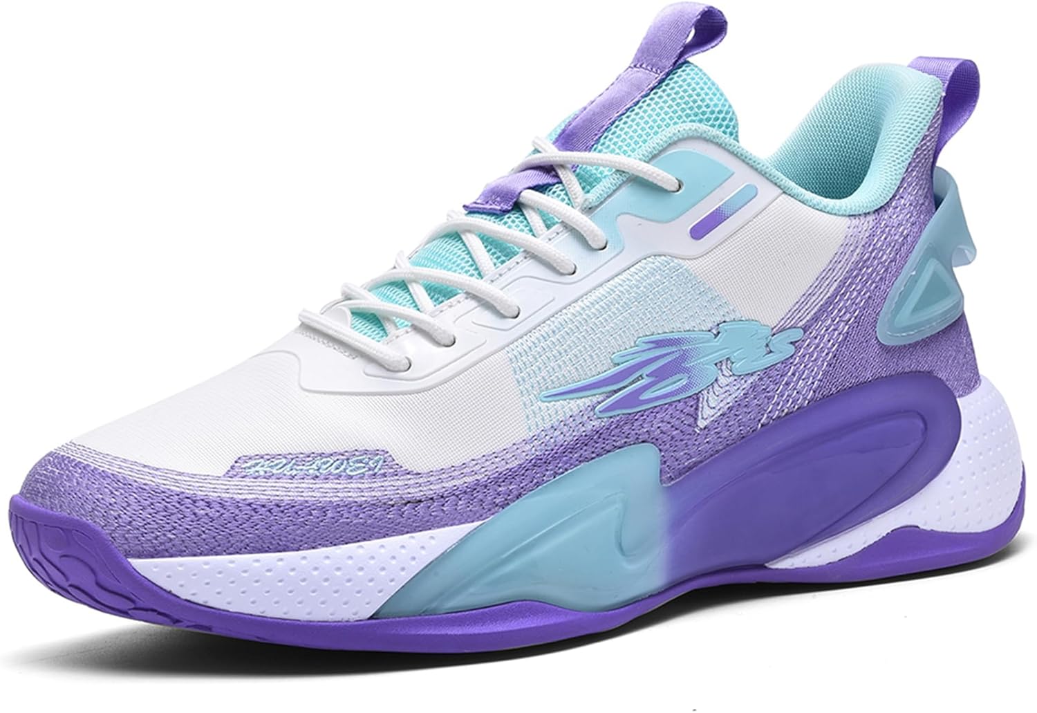 

Мужские баскетбольные кроссовки CJSPORX, нескользящие, дышащие, для улицы, модные, белый/фиолетовый