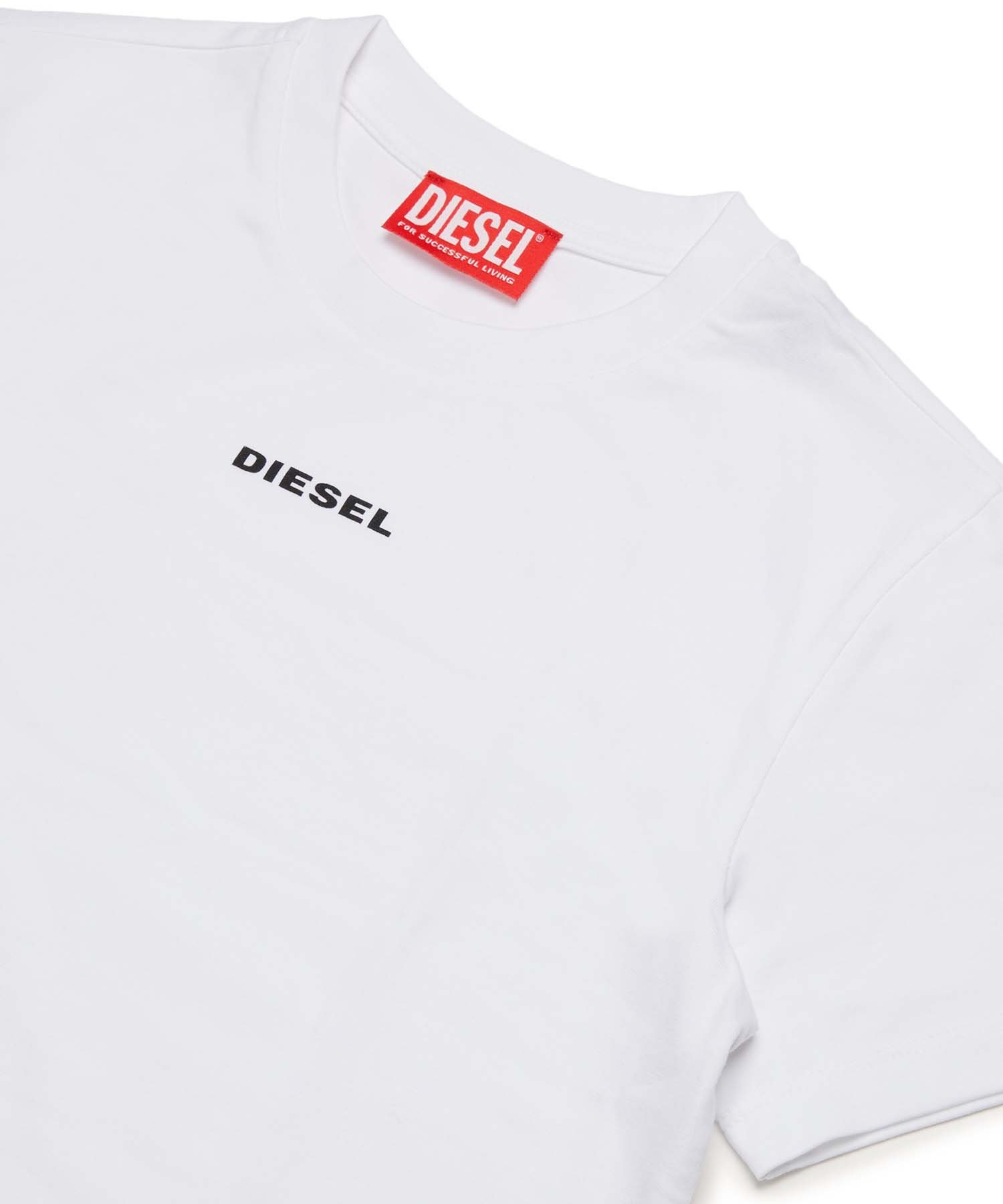 Детская футболка с коротким рукавом и одним логотипом бренда DIESEL, White — фото 3
