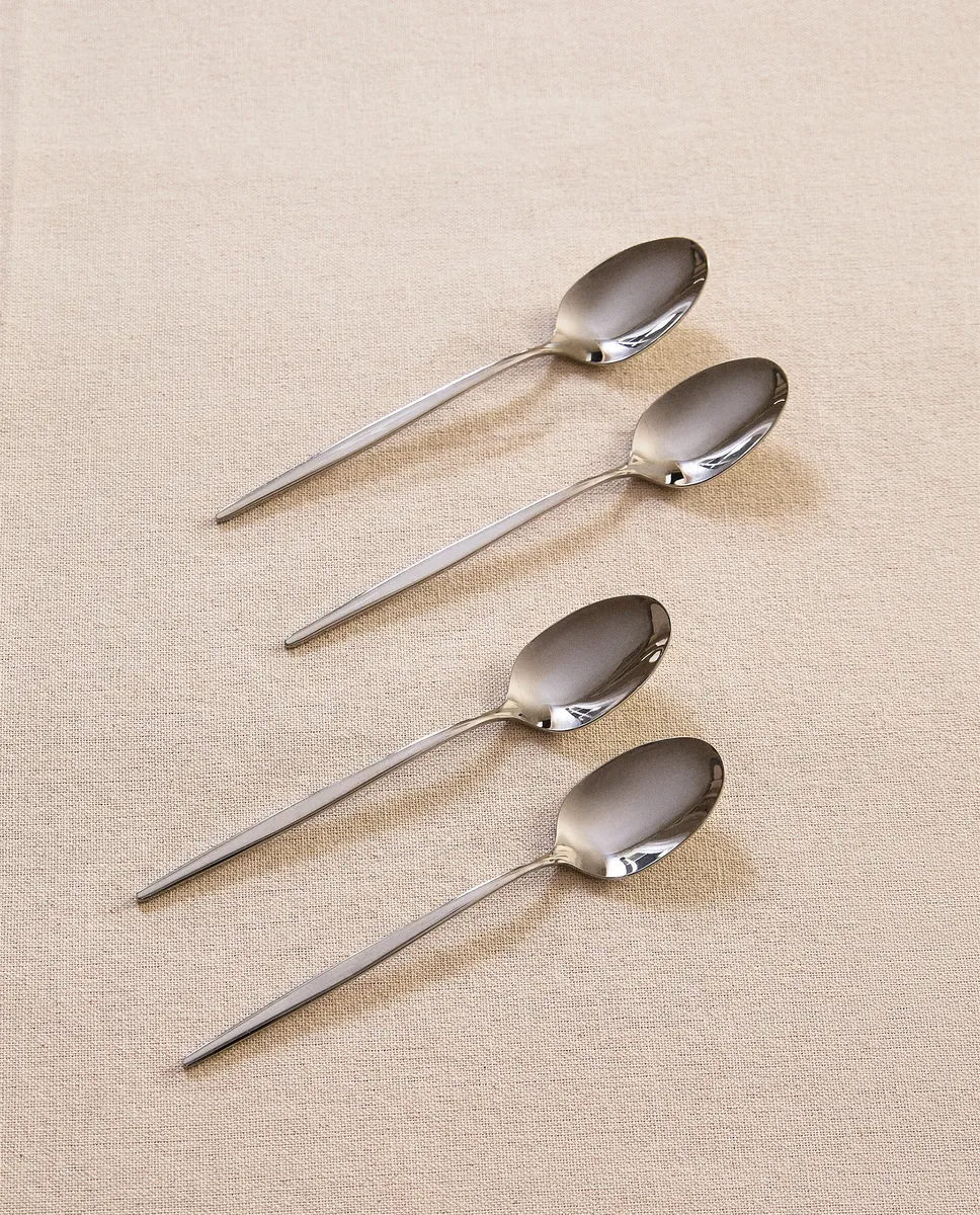 

Упаковка десертных ложек с тонкими ручками (4 шт.) Zara Home, цвет Steel Grey