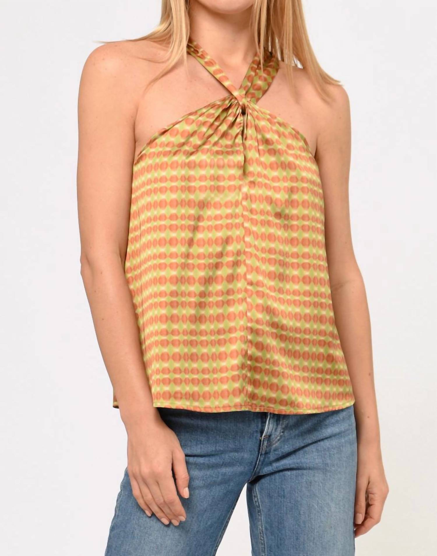 

Топ Lucinda Printed Halter в медном цвете GREYLIN, цвет copper