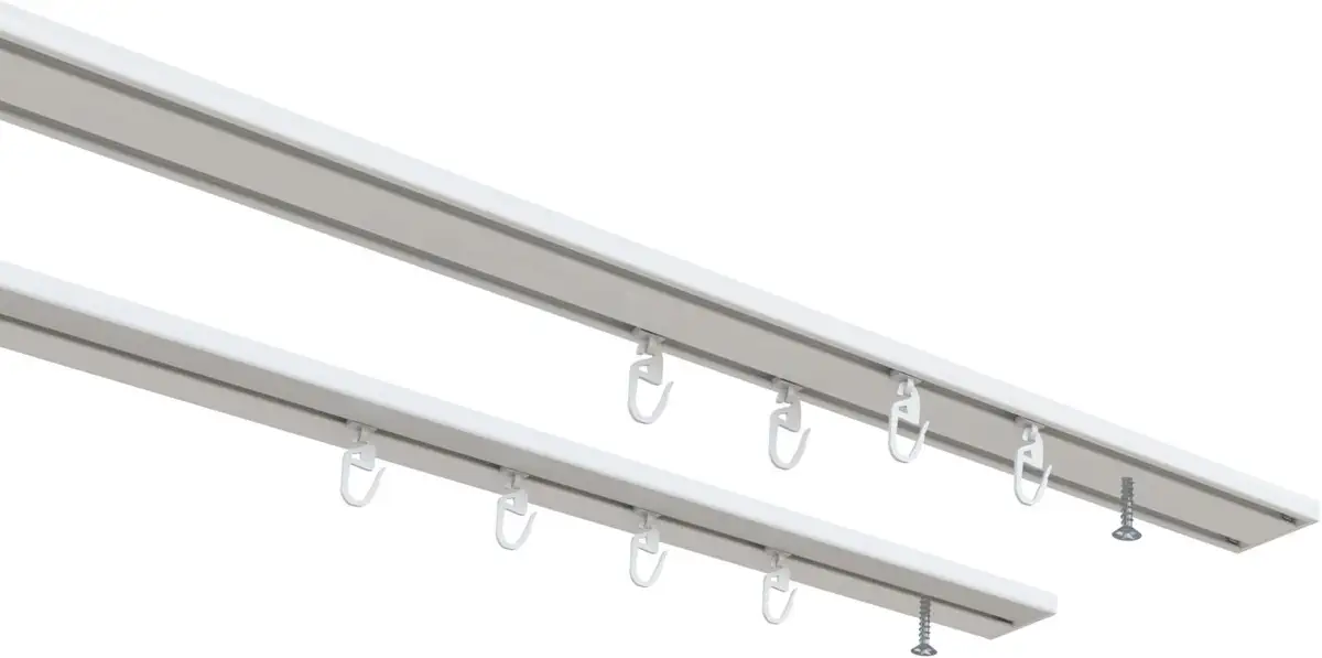 

Карниз для штор "мой дом"Tanbul", 2 направляющие, фиксированный размер My home 320 см, белый