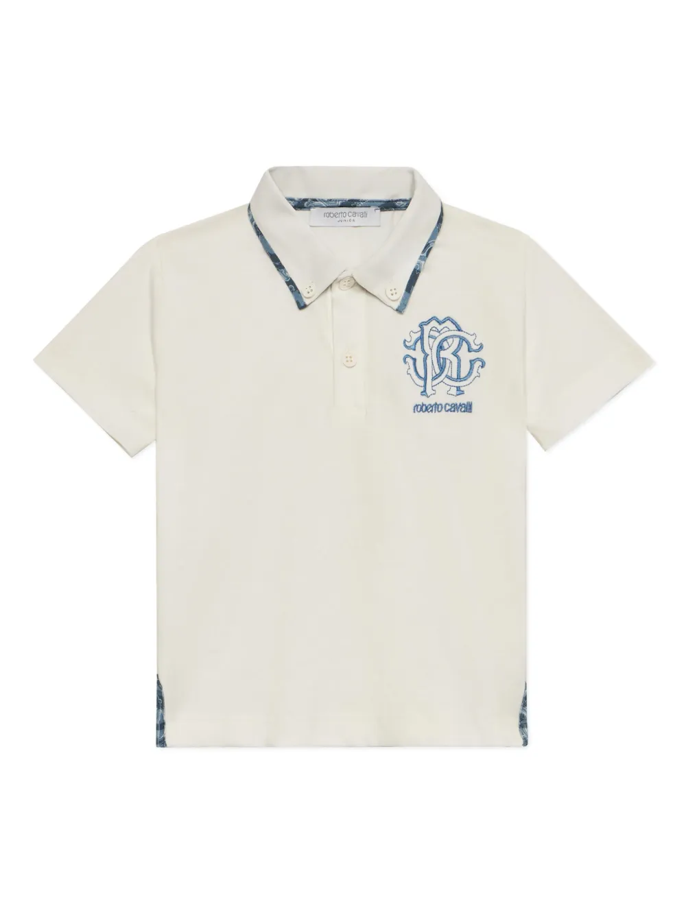 

Рубашка поло с вышитым логотипом Roberto Cavalli Junior, белый