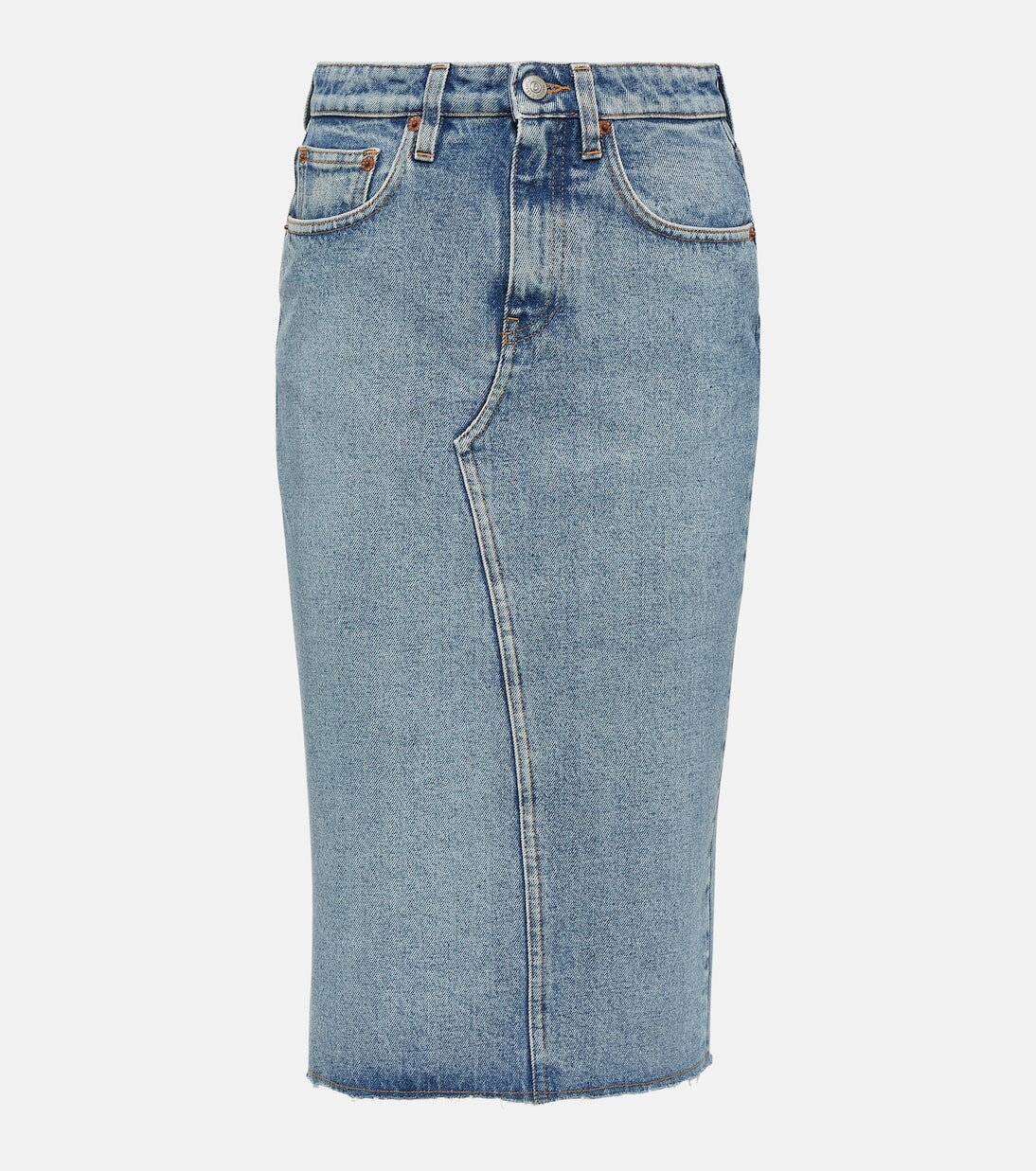 

Джинсовая юбка миди Mm6 Maison Margiela, синий